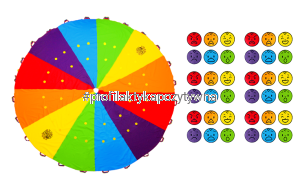 Chusta Edukacyjna AKSON 3 m – zestaw „Duże koła + 36 emocji” + scenariusze profilaktyczne „Fala emocji”