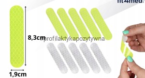 Paski odblaskowe naklejki 10 szt. na rower, kask, hulajnogę dla dzieci