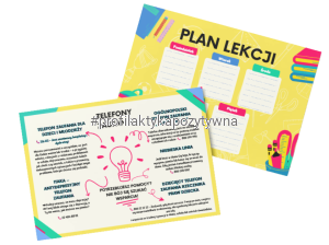 Plan lekcji z telefonami wsparcia dla dzieci