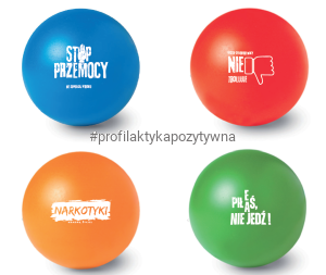 Antystres z hasłem profilaktycznym mix kolorów 