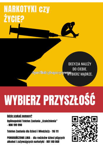 Plakat Profilaktyczny: „NARKOTYKI czy ŻYCIE? Wybierz przyszłość”.png