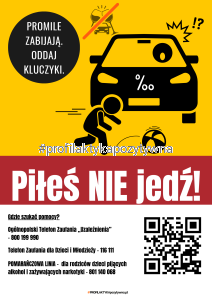 Plakat piłeś nie jedź- oddaj kluczyki