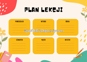 Plan lekcji A4 (klasa 1-3) 