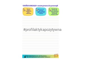 Notes z Telefonami Zaufania i Numerami Pomocowymi dla Dzieci i Młodzieży