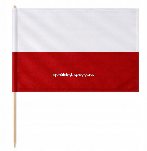 Chorągiewka Polski 32 × 28 cm z Drewnianym Patyczkiem.png