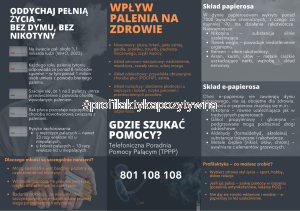 Broszura informacyjna Papierosy Dorośli i Młodzież
