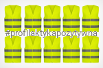 Kamizelka odblaskowa dziecięca – zestaw 10 sztuk + 10 naklejek Widoczny=Bezpieczny=Chroniony