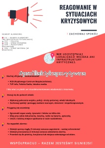 Plakat REAGOWANIE W SYTUACJACH KRYZYSOWYCH