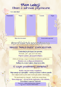 Plan lekcji „Dbam o zdrowie psychiczne”