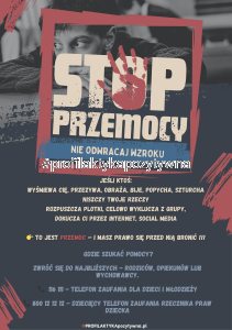 Plakat Przemoc Rówieśnicza Dzieci i Młodzież