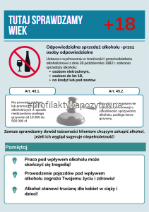 Plakat Odpowiedzialna Sprzedaż Alkoholu osobom uprawnionym