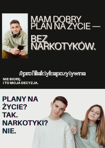 Plakat profilaktyczny  „Narkotyki? Nie, dzięki!” dla młodzieży 