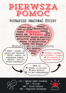 Plakat „Pierwsza pomoc – potrafisz uratować życie?”